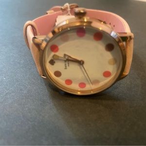 Kate spade- Polka Dot watch with leather band.